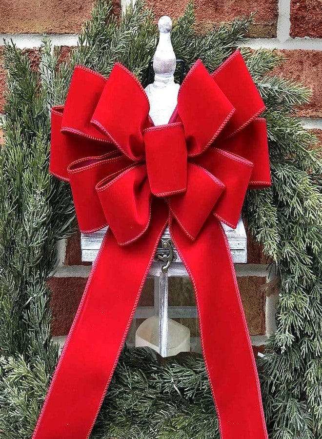 OLYPHAN Red Velvet Ribbon Wired 2.5 Inch Wide X 30 Yards Long Wire Edge Trim Christmas Tree Ribbons for Gift Wrapping Indoor Outdoor Bows Xmas Trees Decoration Trimmings Gifts Wreaths Home Decor Tree Topper - Image 5